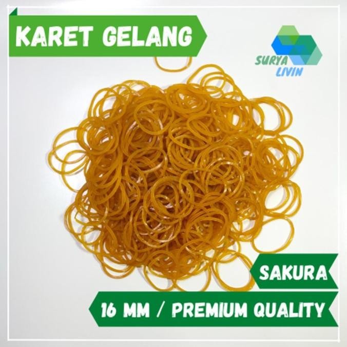 

ready !!! Karet Gelang Sakura kuning 16mm *500gr