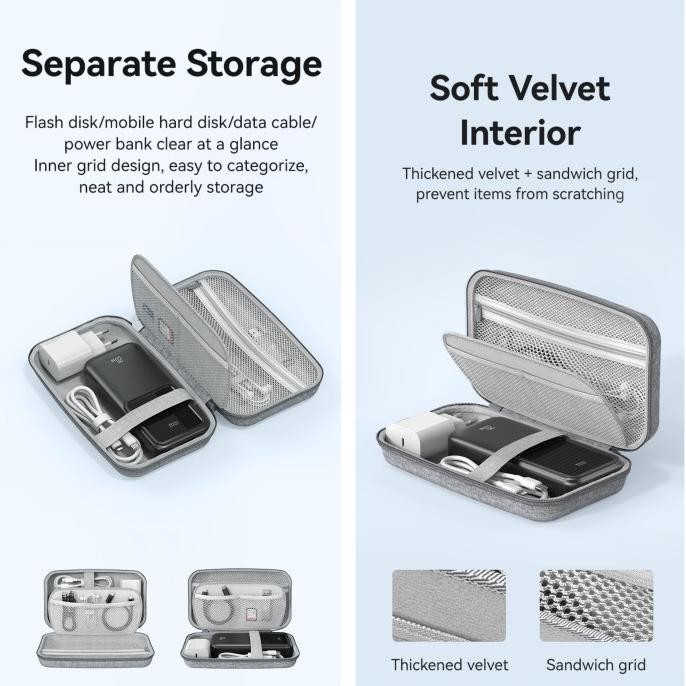 USAMS ZB290 Portable Storage Bag Tas Powerbank Charger Kabel