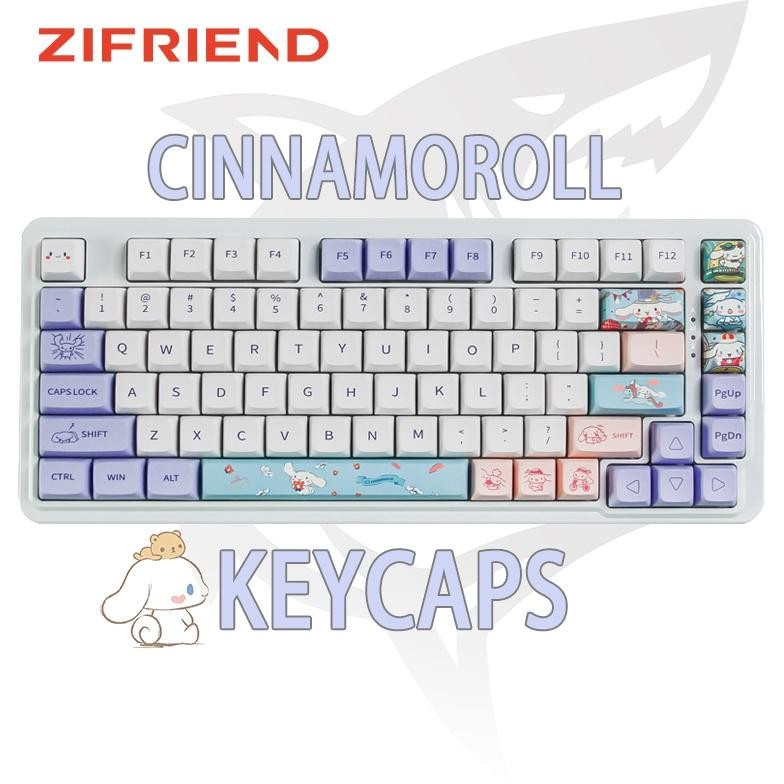 ZIFRIEND Cinnamoroll 144 Key XDA Profile PBT Keycaps Set Mechanical Keyboard Keycaps