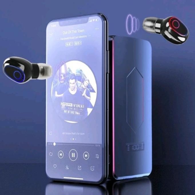 TWS Y8 bluetooth headset wireless earphones +10000Mah powerbank 100%