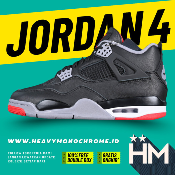 Jordan 4 Retro Bred Reimagined Sneaker FV5029-006 (Size 40.5-47.5)