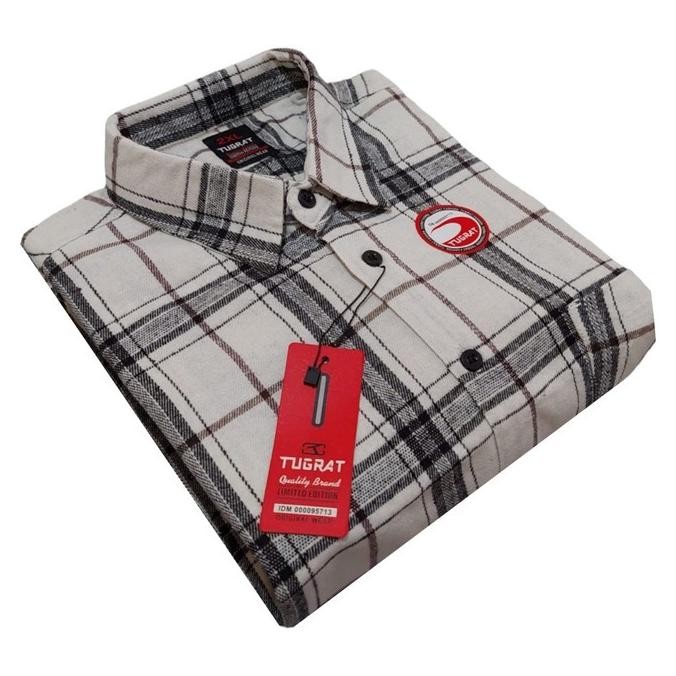 Kemeja Pria 2XL 3XL 4XL Flanel Lengan Pendek Distro Premium Uniqlo