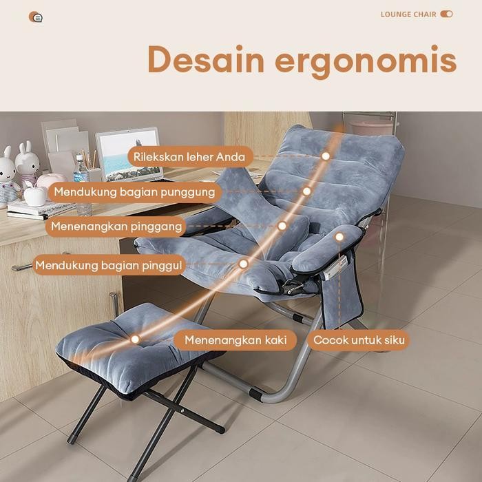 Cod [Ak]Sofa Kursi Malas Kursi Santai Dengan Sandaran Kaki Kursi Belajar Kursi Multifungsi Kursihita