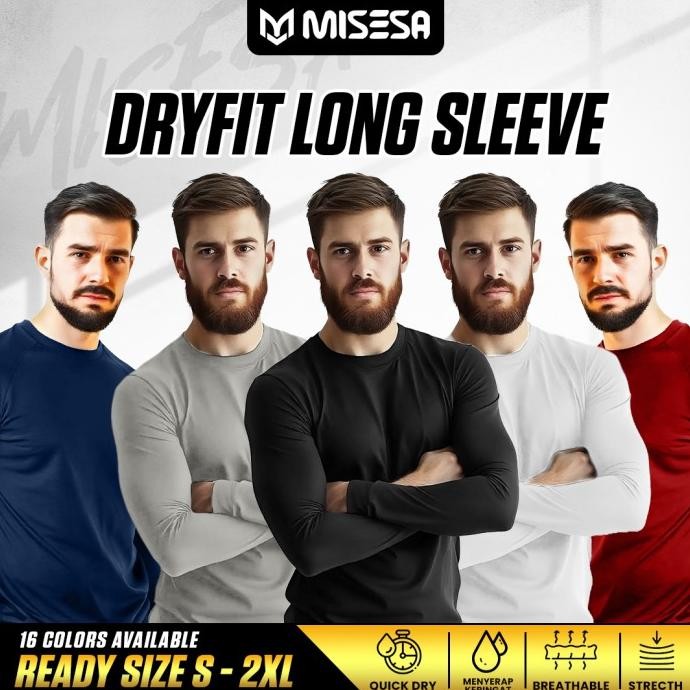 [BIGSIZE] KAOS POLOS OLAHRAGA LENGAN PANJANG DRYFIT DRIFIT JERSEY GYM