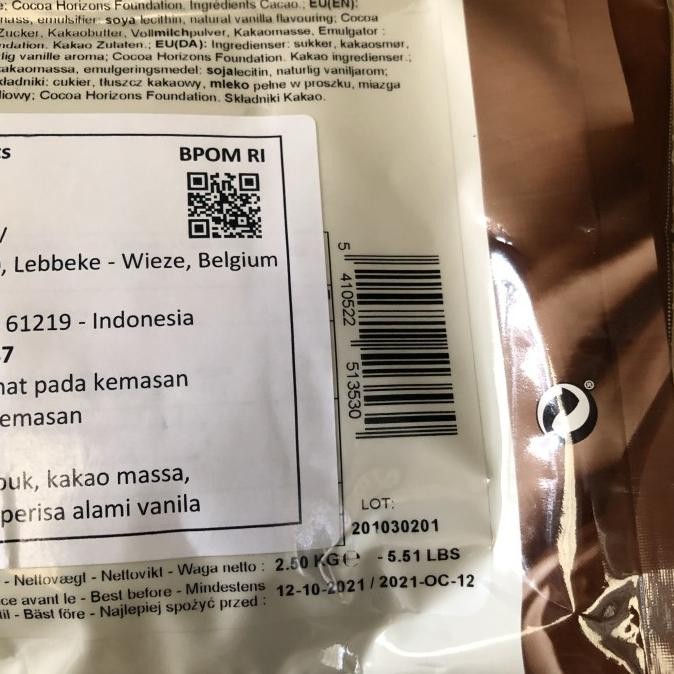 

Sale 2,5 Kg Callebaut Milk 33% / Callebaut 823 Chocolate Milk Couverture