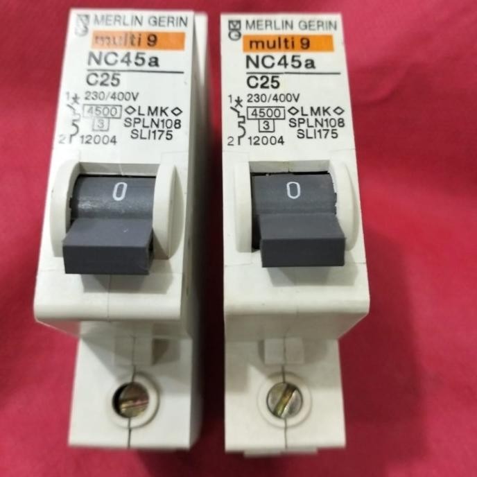 Spesial Mcb Merlin Gerin Multi9 Nc45A C25 25A 1P Nc 45A Circuit Breaker 12004