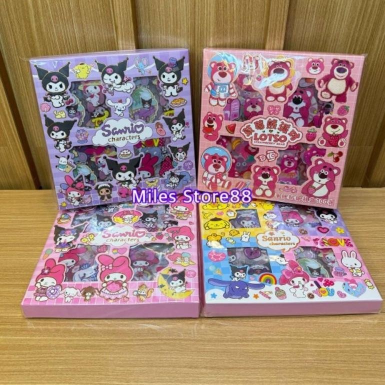 rt-342 rf-45 Stiker Sweet Diary / Sticker Sanrio Mixed / Lotso Labubu Capybara Isi 100 Pcs Korea Aes