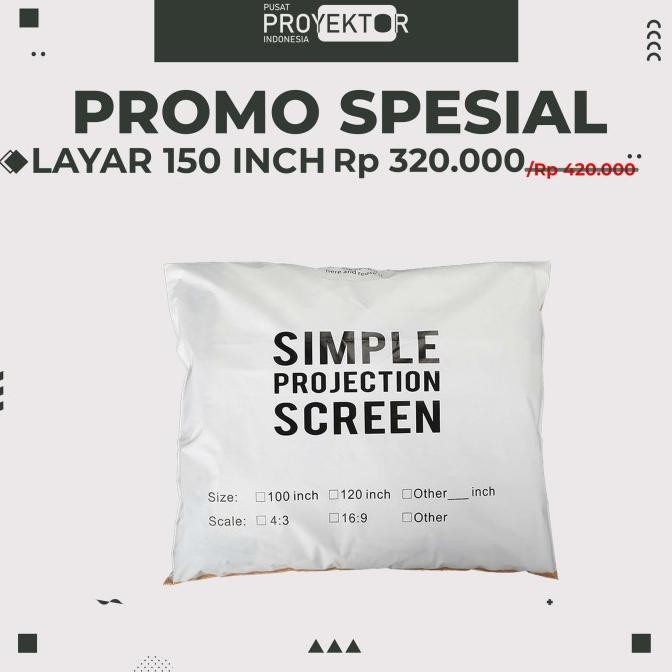 Layar Proyektor Portable 150 Inch | Simple Screen Projector