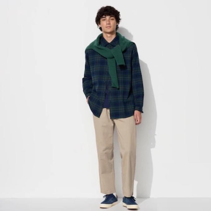 UNIQLO Men Pants Celana Ankle Rileks Pria Beige