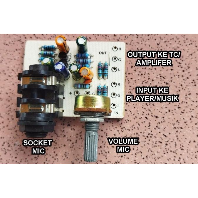 Pre Amp Mic Mini Karaoke 5V 6V 12V Suara Jernih Mudah Dirakit Co