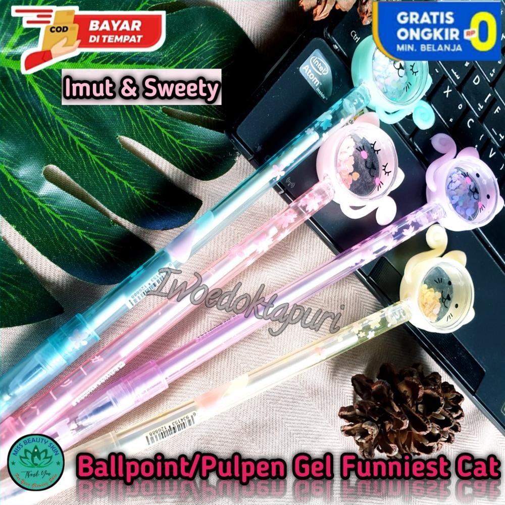 

edf-62 ed-7 Pulpen Glitter Fancy Cat Warna Warni Ballpoint Bulpen Unik Korea Import Gel Lucu Karakter Eselon Viral Harga Grosir Promo Murah Bisa Cod Murah Premium