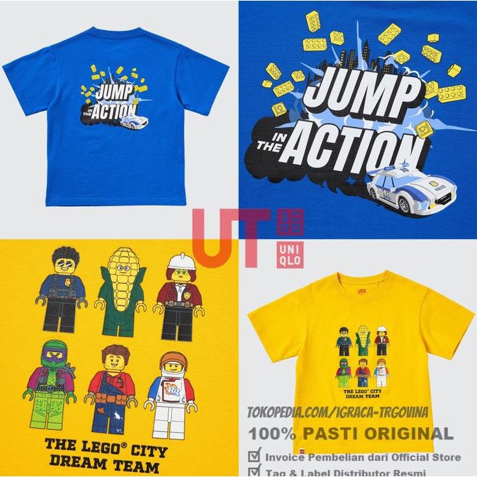 Kaos Anak Tshirt Kids UT Lego lengan Pendek Original UNIQLO