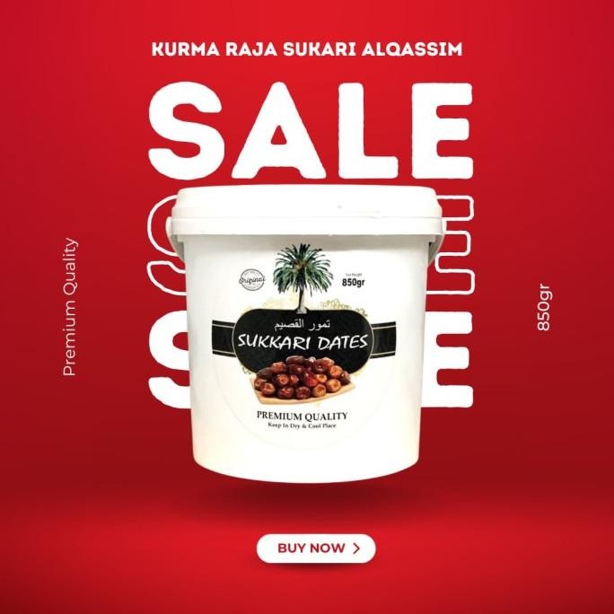

Grosir Kurma Sukari 850 Gram Kemasan Ember | Sukari Basah Empuk