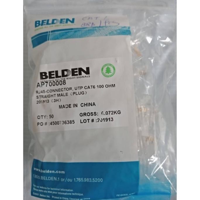 NEW RJ45 CAT6 Belden RJ 45 ORI Jack Konektor LAN Male Plug CAT 6