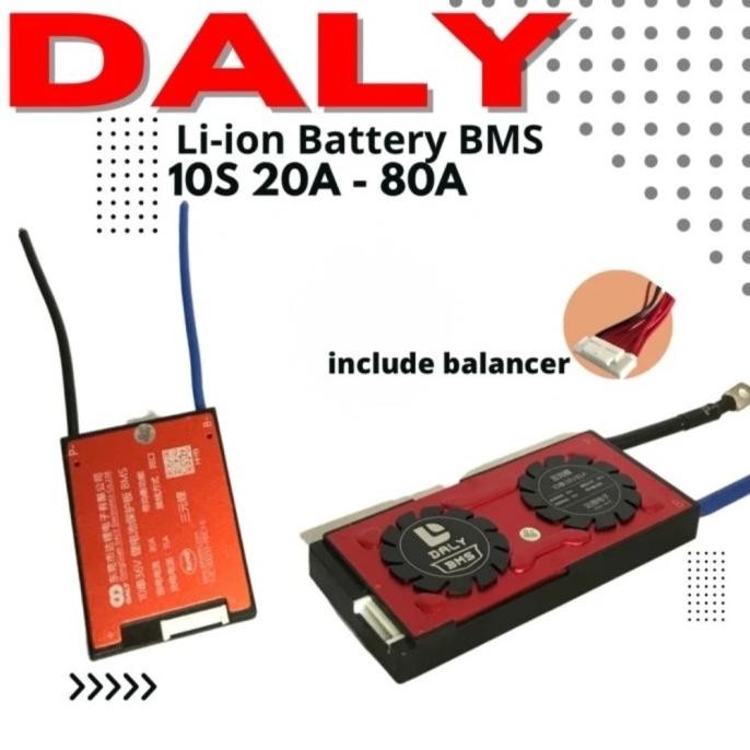 Li-ION BMS Daly 10S 36V Waterproof 20A-80A type Common [terbaik]