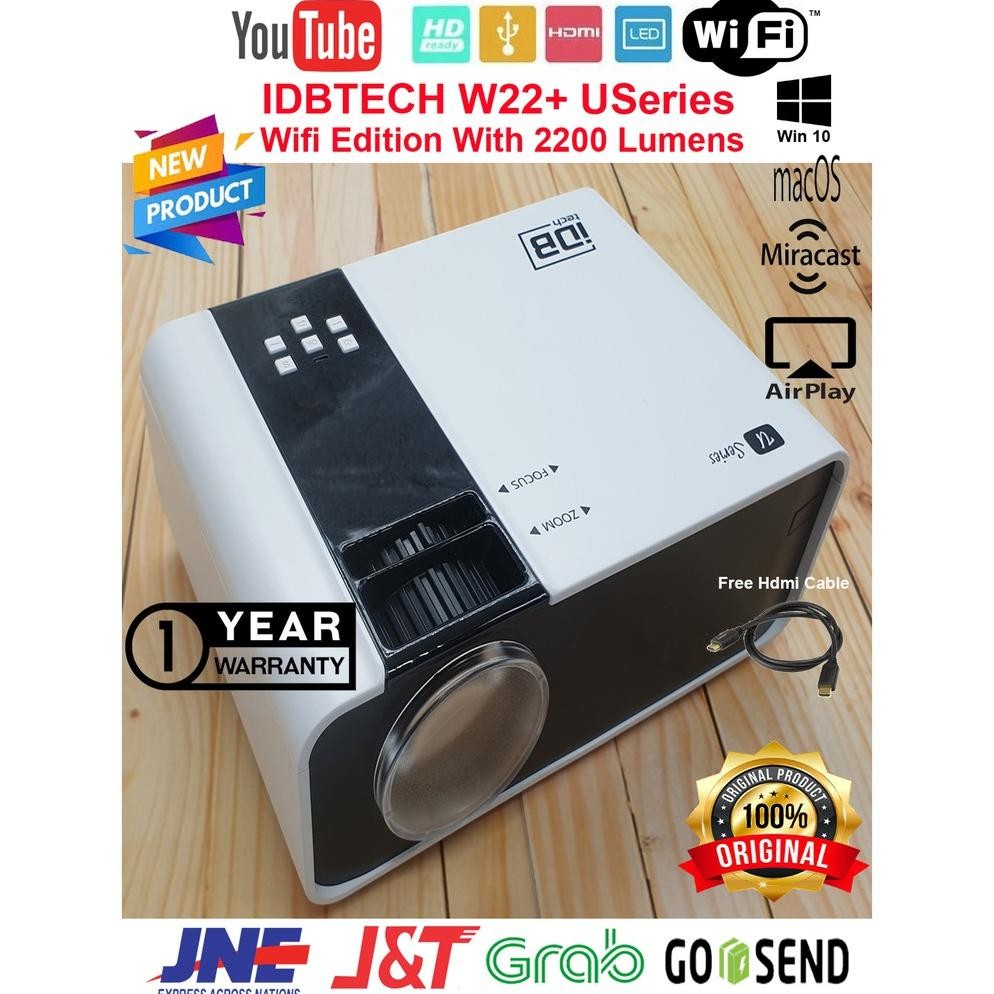 Demetri Idbtech W22 Ni Wifi Projector Wxga 960X640 2200 Lumens 3D Hd 1080P Proyektor