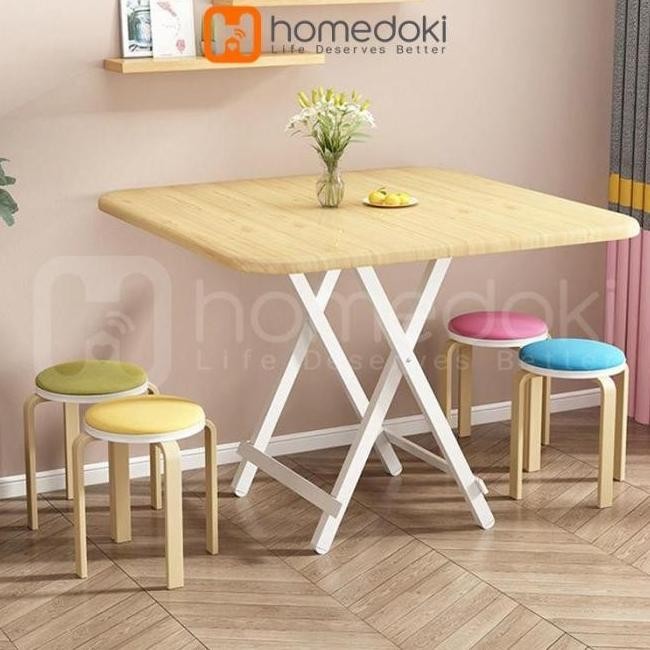 Meja Kayu/ Meja Lipat Portable/ Meja Makan portable/ Meja Lipat Besi
