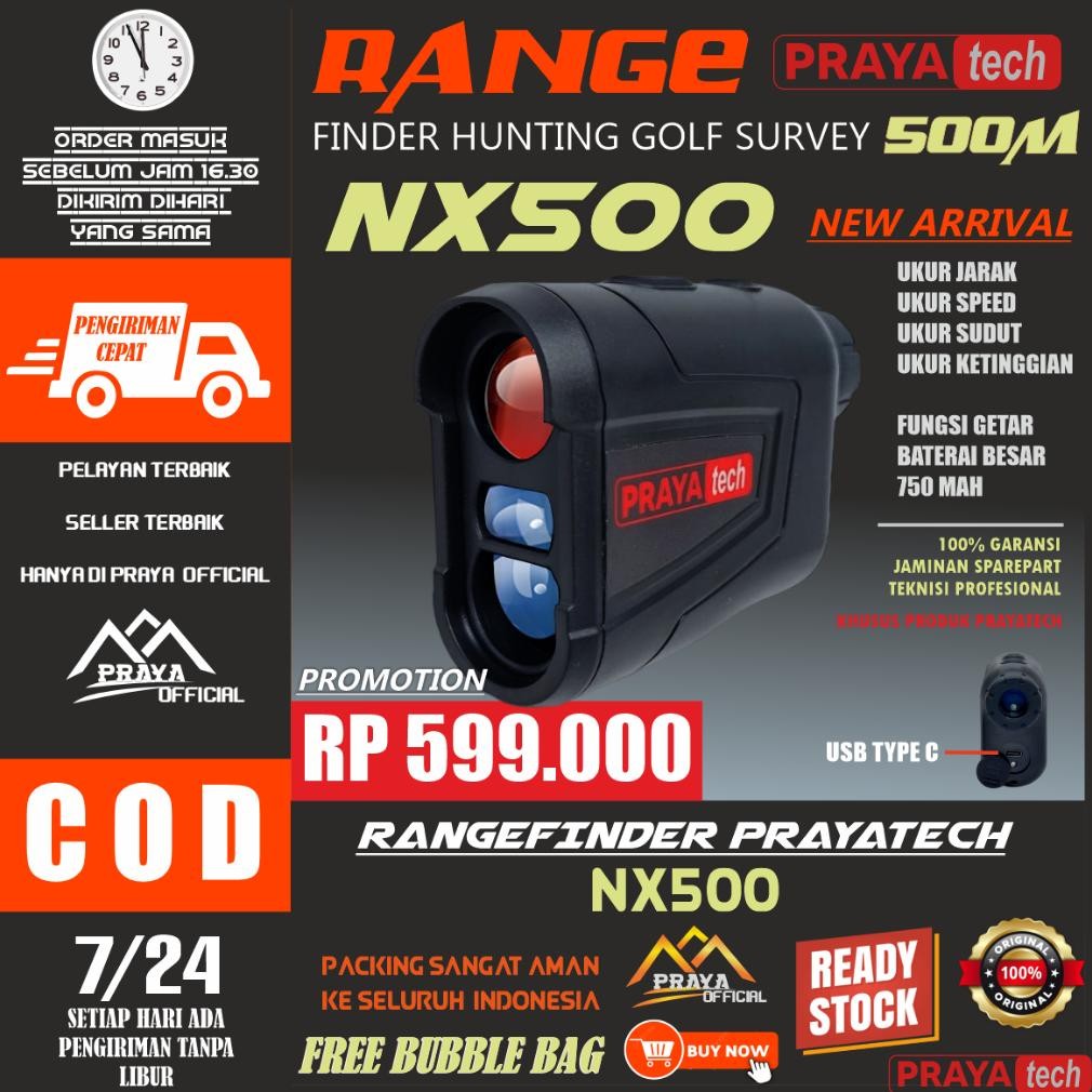 mia range finder ranginder teropong laser ukur jarak 600m 600 meter prayatech survey golf proyektor
