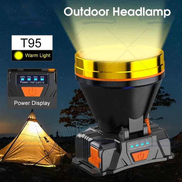 SENTER LED SUPER TERANG JARAK JAUH 2KM/LED SENTER SUPER TERANG/SENTER KEPALA USB CHARGE HEADLAMP LED
