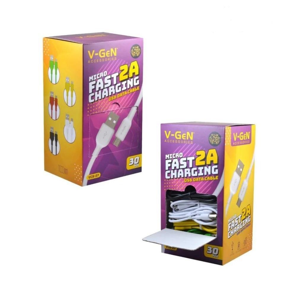 [HWARTZ] KABEL DATA USB V-GEN VCB-27 29 VCB27 VCB29 TYPE C MICRO USB BOX ISI 30PCS