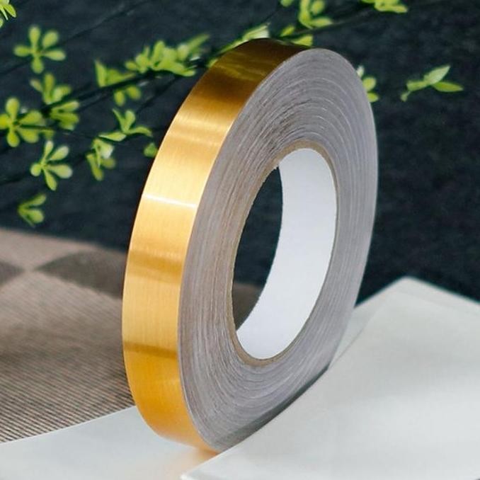 

Promo 50M/Roll Gold Selotip Masking Tape Gold Washi Tape Stiker Emas Pita Perekat Strip Perekat Diri Dekorasi Langit-langit Stiker COD