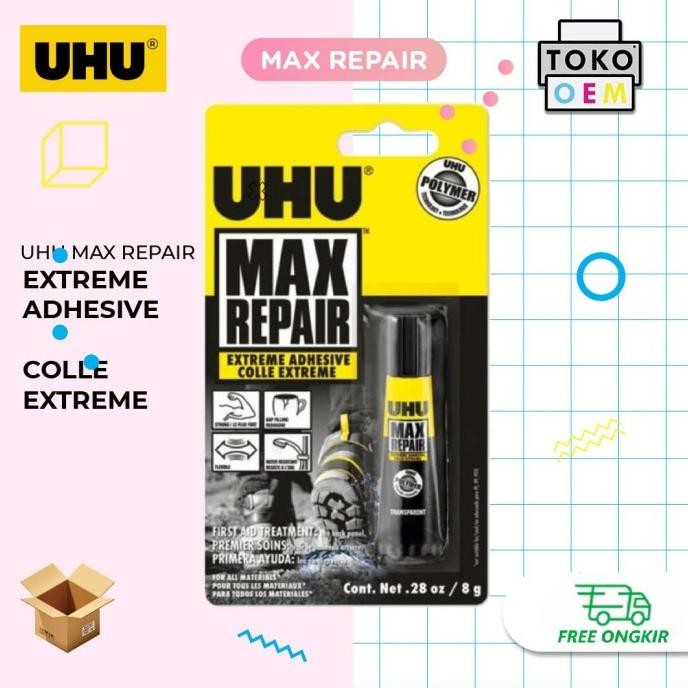 

Promo UHU MAX REPAIR EXTREME ADHESIVE 8g LEM SUPER KUAT KACA BESI KULIT KAYU COD