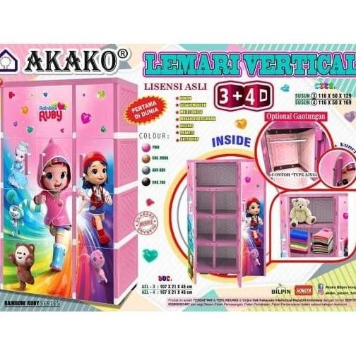 lemari pakaian plastik akako 3 pintu "Vertical"