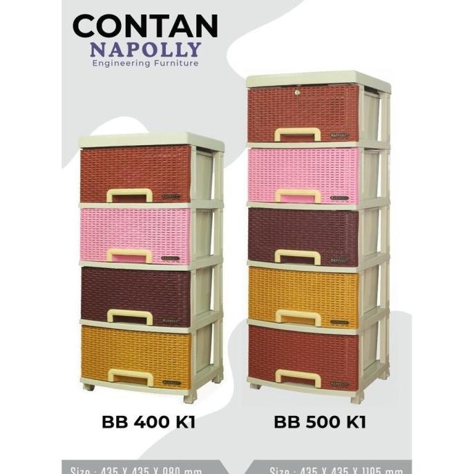 Lemari plastik napolly type contan