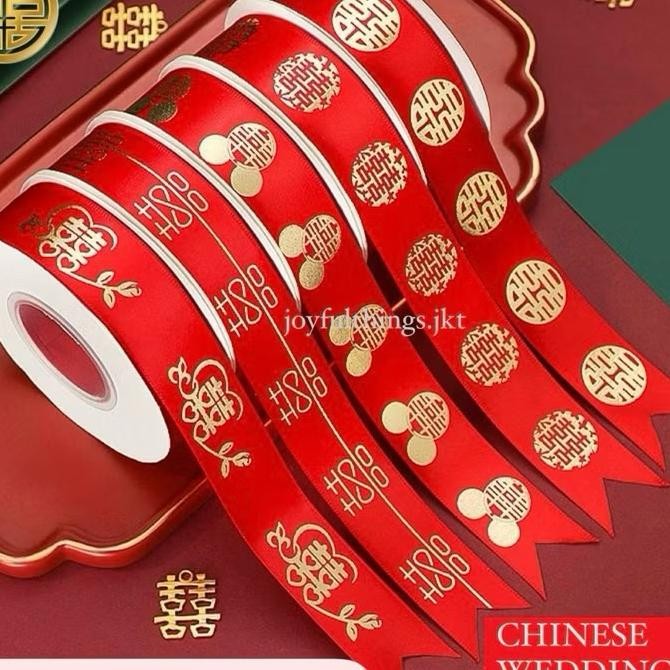 

Joyful Pita Roll Wedding Huang I Merah Ema Pita Hi Merah Angjit Pita Red Chinee Tradiional Wedding Tunangan Pita Rol 18M 2.5Cm Double Hape Pita Anghi Eerahan Hiaan Ado Perniahan Bunguan Pita Niah Ready To