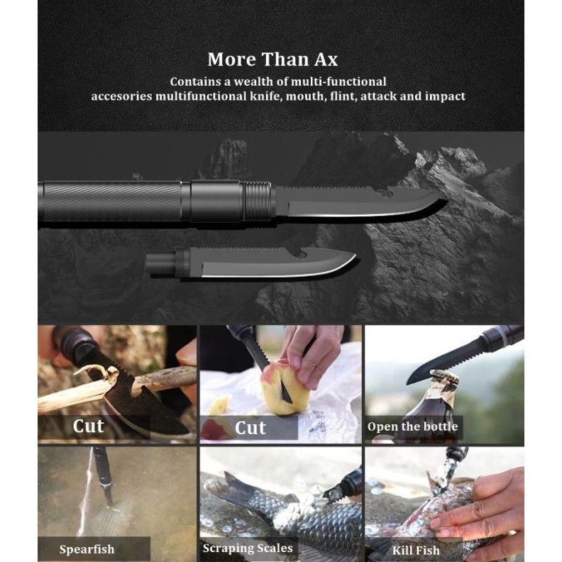 Terlaris Alltrek Kapak Multifungsi Ata-1 Tactical Kampak Survival Camping Ready Stok