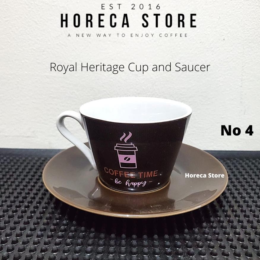 Hot Sale Cangkir Kopi Keramik 225 Ml Dengan Tatakan Saucer / Tulip Cup / Gelas Latte Cappucino Espre