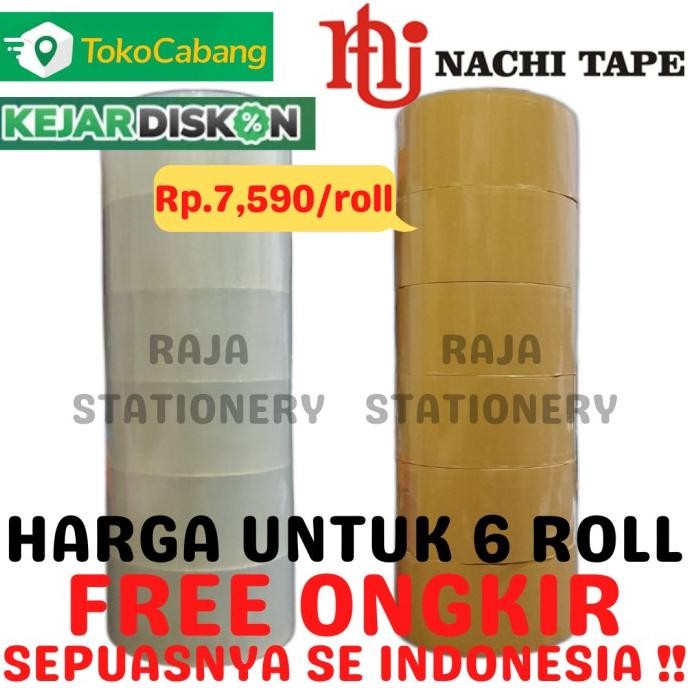

LAKBAN NACHI 48MM 100 YARD 2 INCH BENING COKLAT OPP TAPE 1 SLOP 6 ROLL by Radhiant official