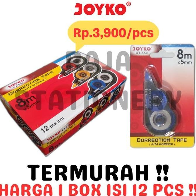 

JOYKO CORRECTION TAPE 8m TIPEX KERTAS JOYKO TIPX CT-559 BOX LUSIN [12PCS] by Radhiant official