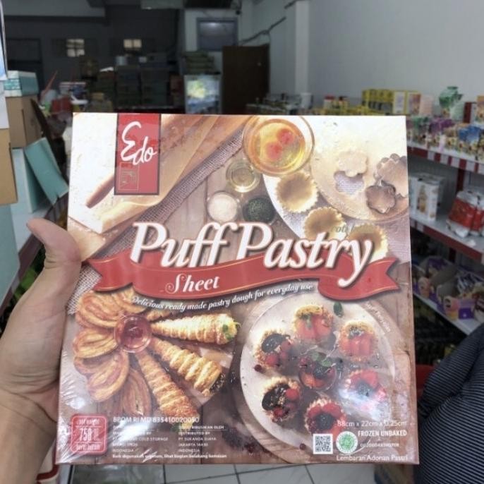 

TERSEDIA Edo puff pastry sheet 750 gram lembaran gr kulit zuppa croffle crispy