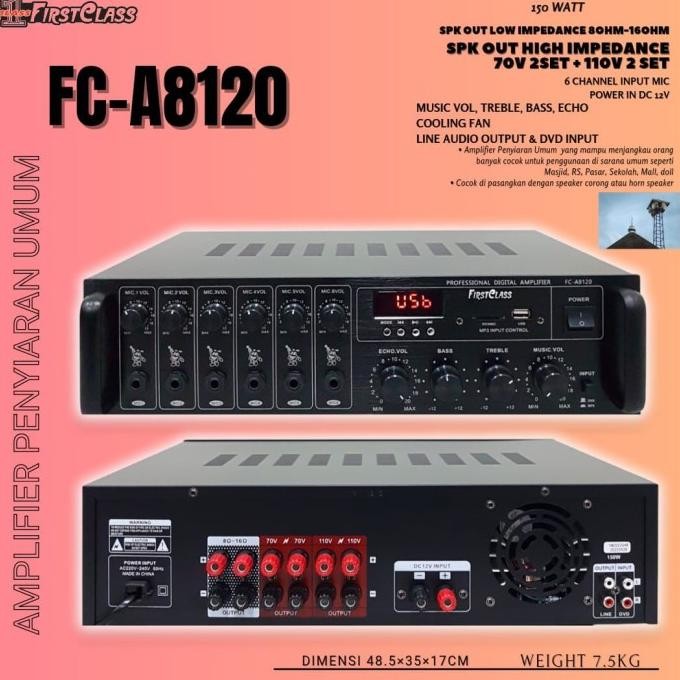 Professional Digital Amplifier Firstclass Fc A8120 / Fc-A8120 Original