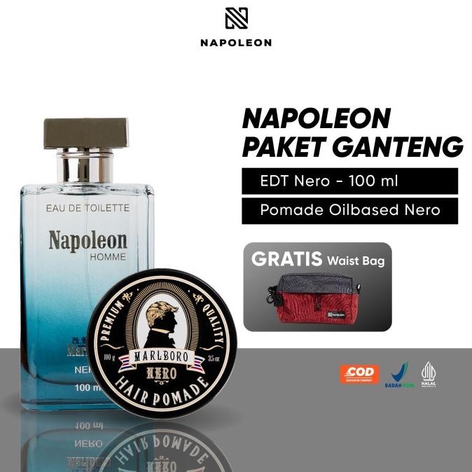 Jual Murah (Gratis Tas) Napoleon Parfum Pria Edt Nero + Pomade Oilbased Nero Terlaris..