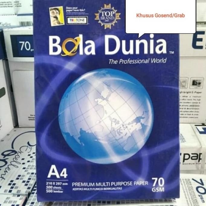 

Kertas A4 70 Gram Bola Dunia by Radhiant official