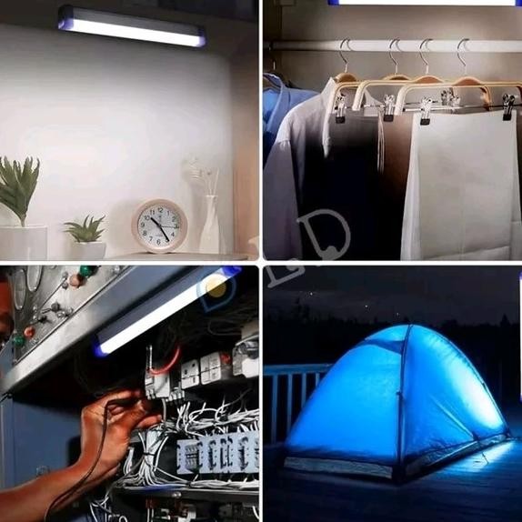 60w32cm Lampu Neon Led Emergency Panjang Tempel Magnet Dan Gantung neon