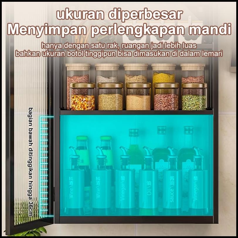 Ready Lemari Kamar Mandi Lemari Rak Piring Stainless Steel Rak Lemari Dapur Lemari Dinding Dengan Pi