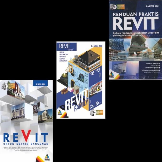 Produk Baru Buku paket hemat revit family panduan praktis revit revit bangunan