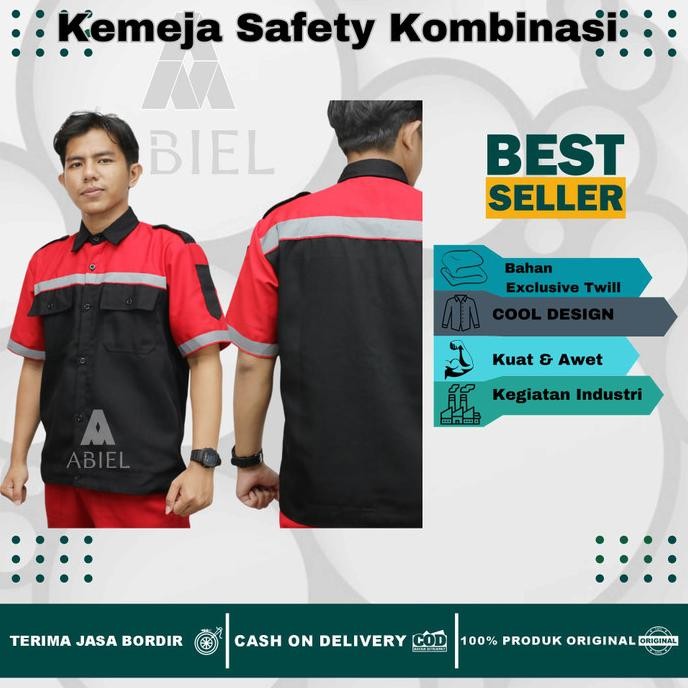 Baju Pria Kemeja Safety Lengan Pendek Atasan Wearpack Safety Wearpack Termurah