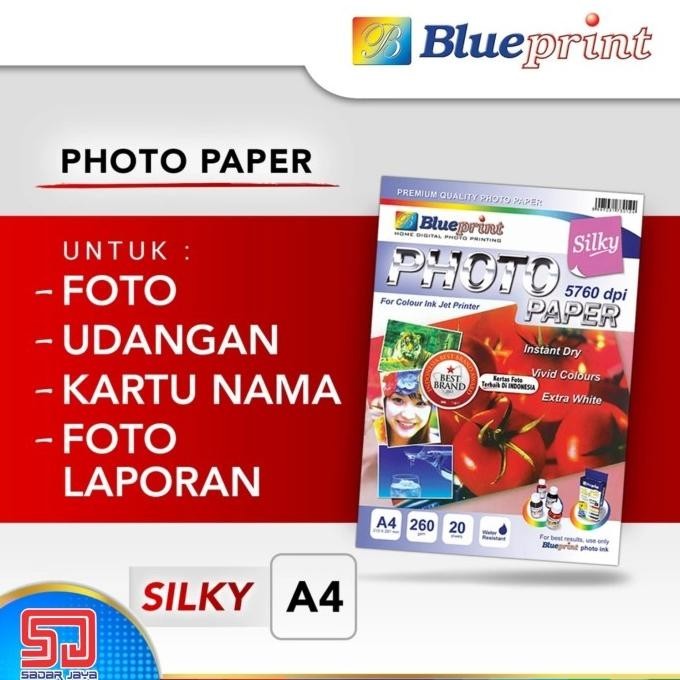 

Blueprint Silky Photo Paper A4 260 Gsm Kertas Foto Doff Matte Tebal Terlaris