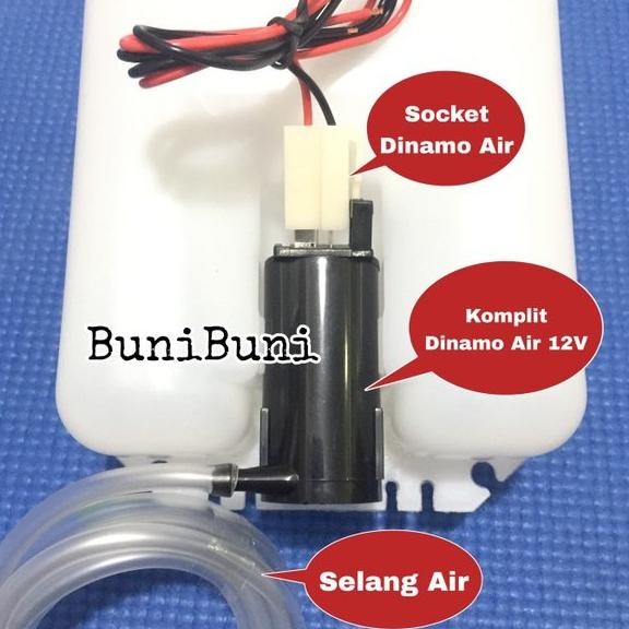Tabung Air Wiper Mobil Komplit Dinamo Washer 12 Volt Universal