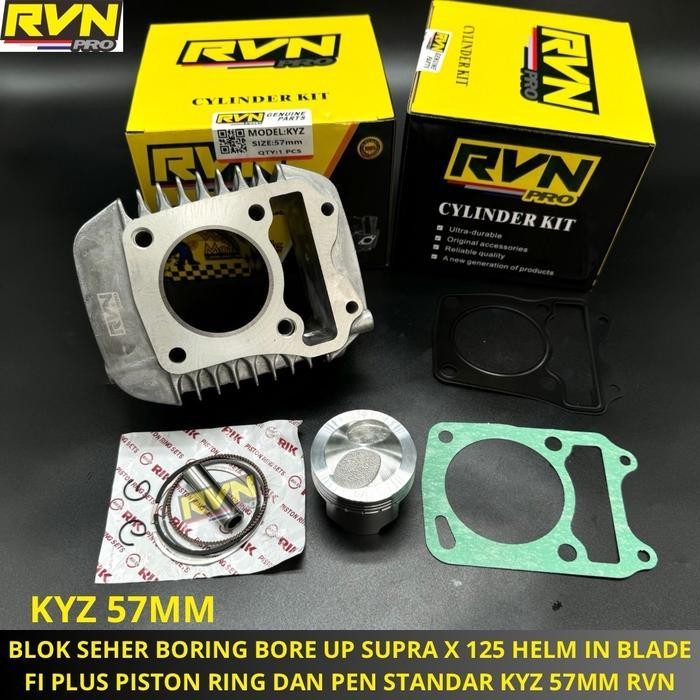 Blok Block Seher Boring Paket Boreup Bore Up Supra X 125 Helm In Blade Fi Kyz 57Mm 57 Mm Rvn Thailan