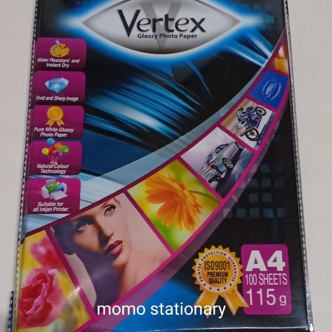 

Kertas Foto Glossy Vertex A4 115 Gsm ( 100 Lembar) Terlaris