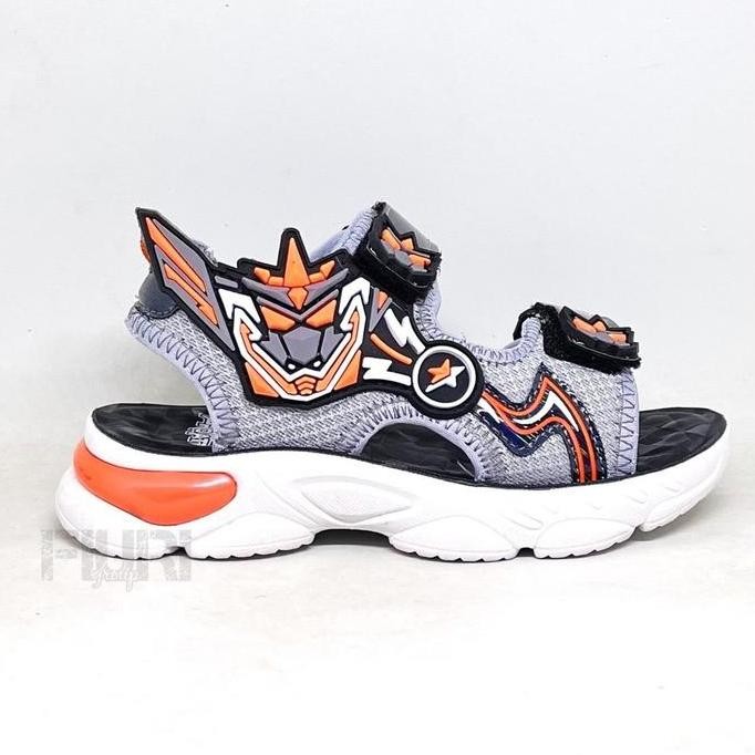 Terlaris Fiuri - Pro Att - Ultron V 28-33 Abu Oranye - Sepatu Sandal Kanvas Sol Karet Anak Kecil Lak