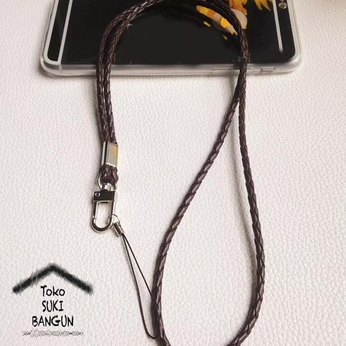 

NT-001 Tali Lanyard Name Tag ID Card Strap Leather BRAIDED Kepang murah