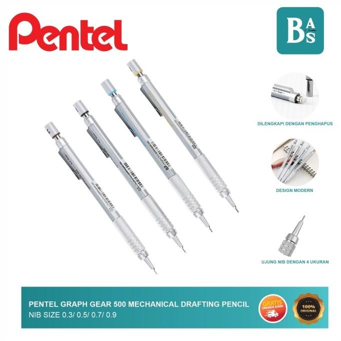 

Pentel Graph Gear 500 Mechanical Drafting Pencil (0.3/ 0.5/ 0.7/ 0.9)