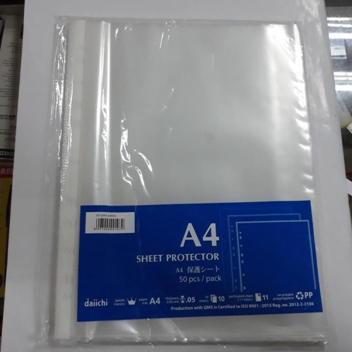 

PP pocket Daiichi A4 / sheet protector A4 Daiichi isi 50 lbr/pak murah