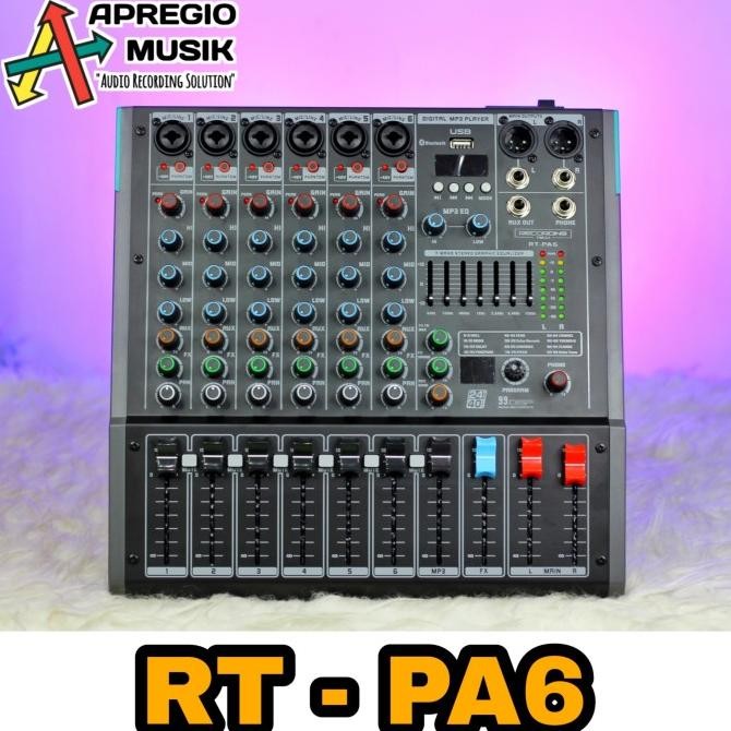 Baru Recording Tech RT-PA6 RT PA 6 Professional MIXER with USB